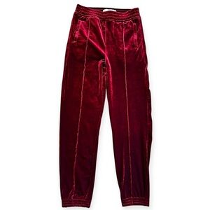 TRACTR Velvet Joggers Pants in Rich Burgundy girls size 14